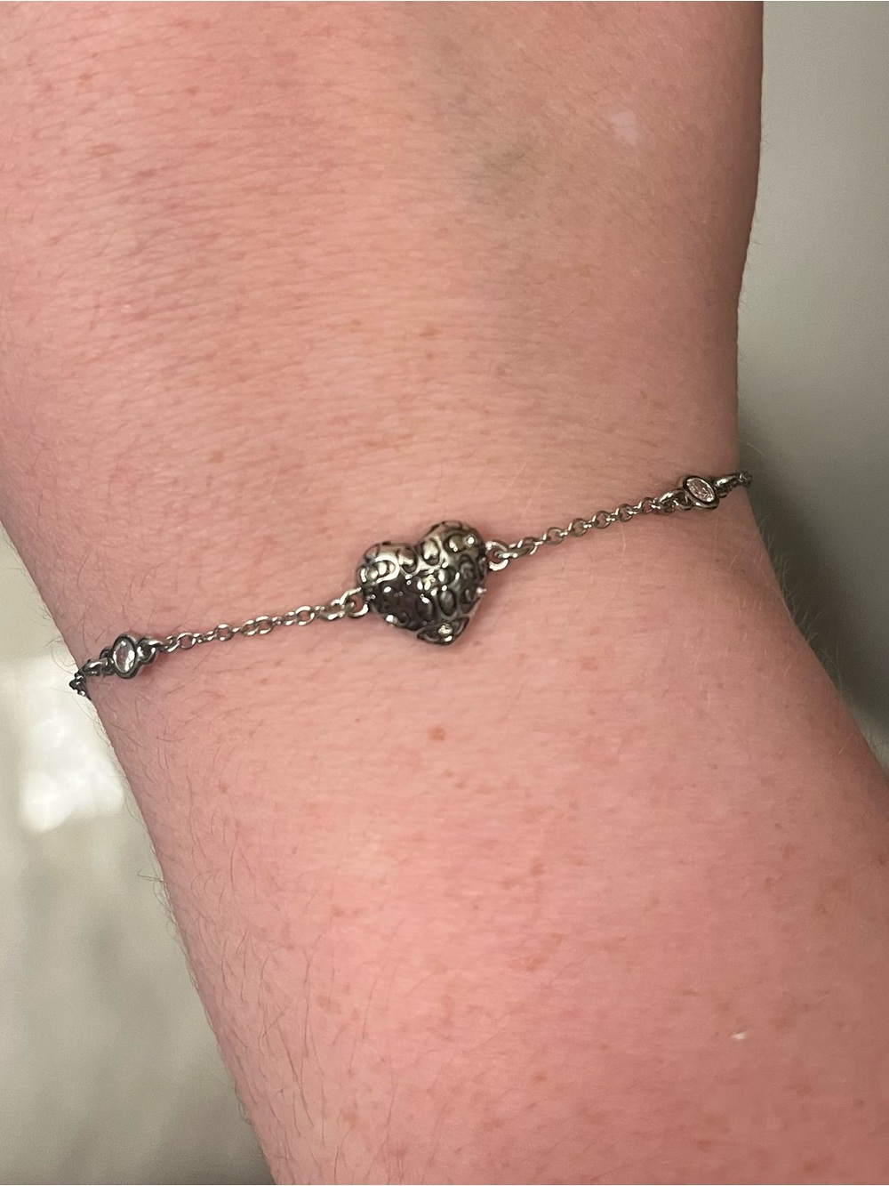 Coach Silver Heart Link Bracelet